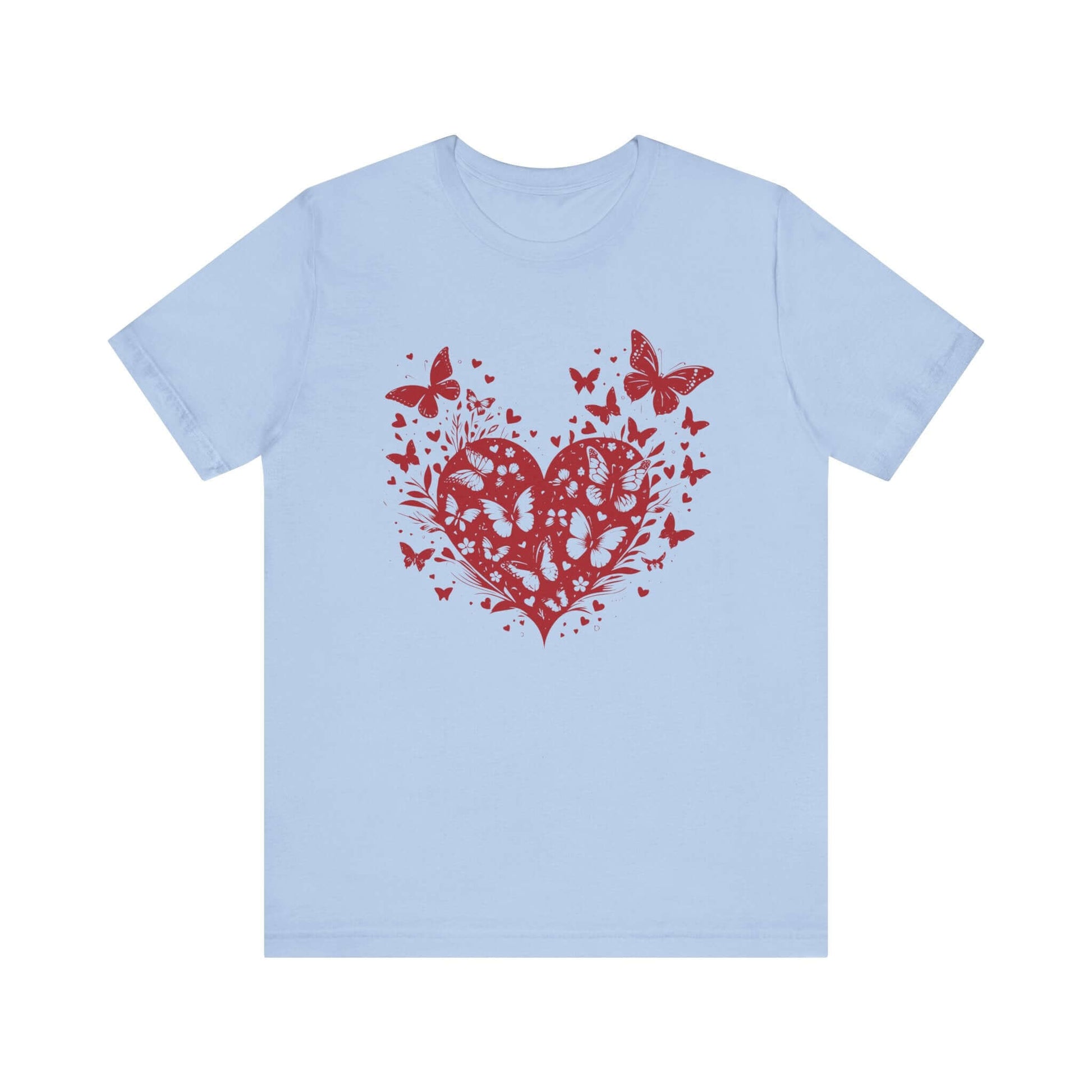 Butterfly Heart Valentines Day Shirt, Butterfly Valentine Tee, Cute Heart T-Shirt - PopCultureByDesign36