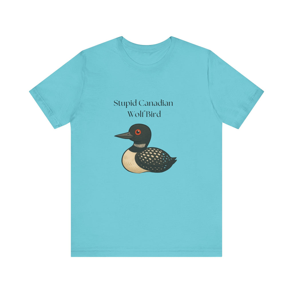 Funny Hockey Shirt — "Stupid Canadian Wolf Bird" Tee by PopCultureByDesign36