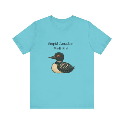 Funny Hockey Shirt — "Stupid Canadian Wolf Bird" Tee