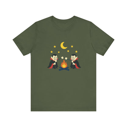 Camping Dracula Tee, Halloween Shirt, Spooky Camping Top - PopCultureByDesign36