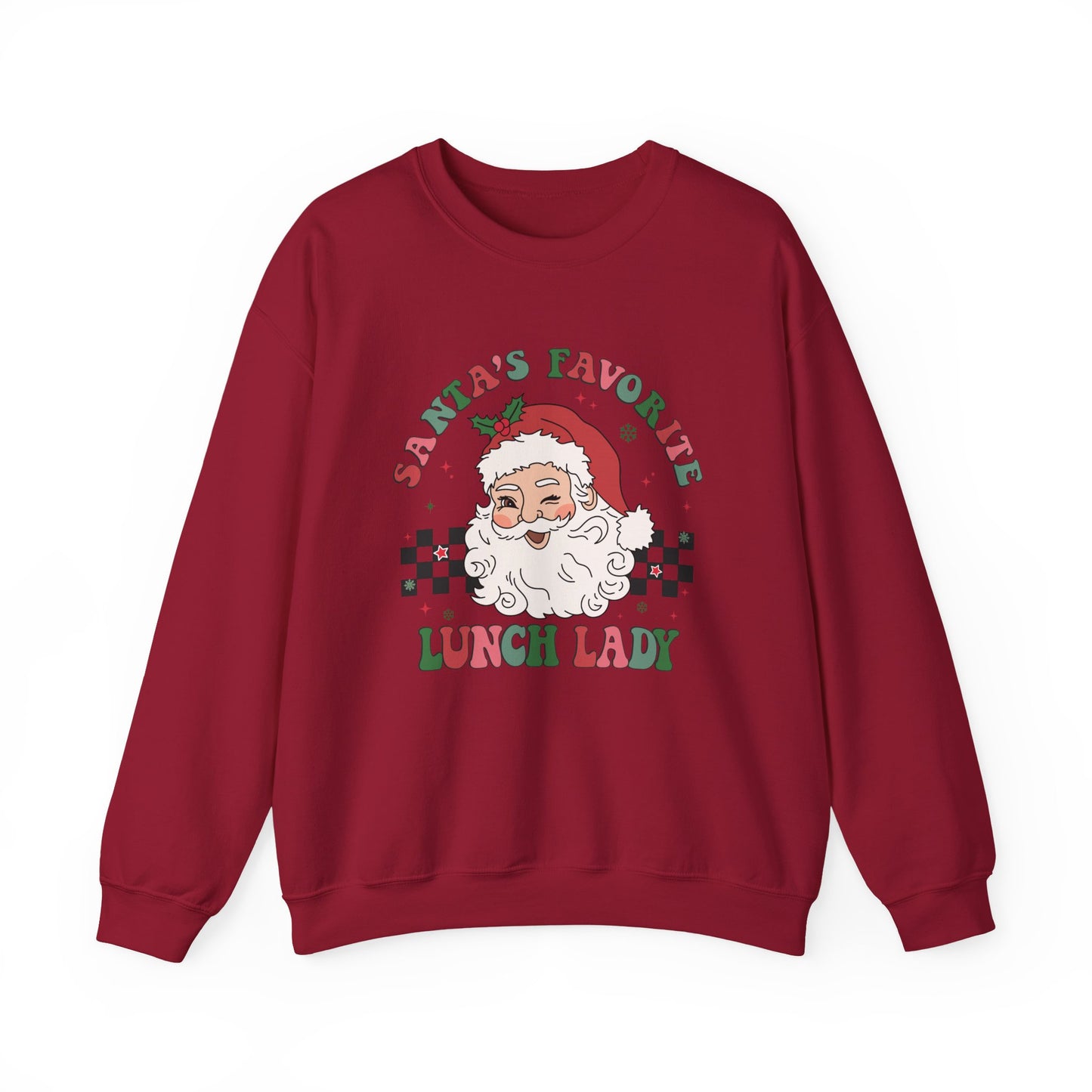 Santas Favorite Lunch Lady, Retro Santa Sweatshirt, Cute School Santa - PopCultureByDesign36