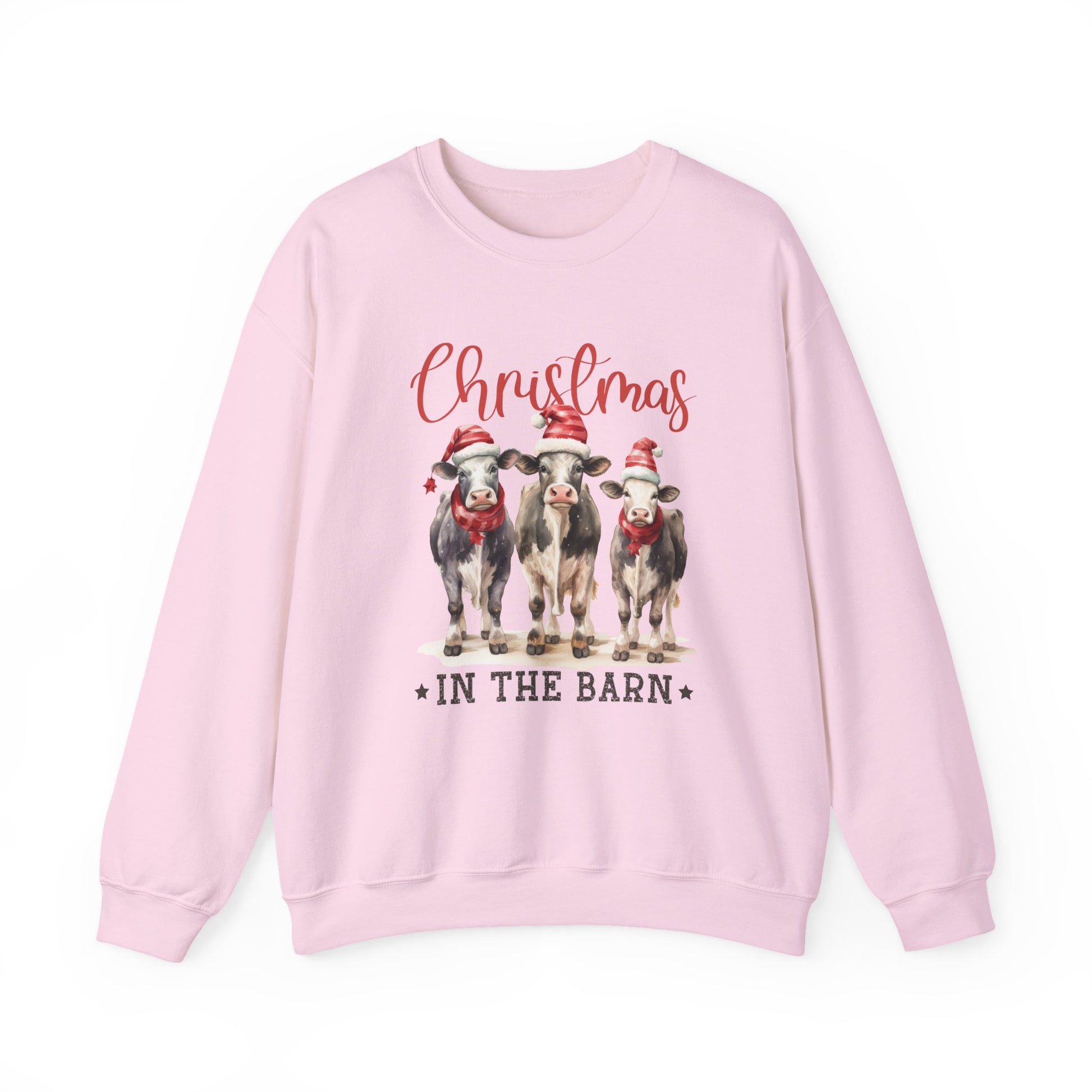 Christmas In The Barn, Cute Cow Christmas shirt, Country Farm Christmas Sweatshirt - PopCultureByDesign36