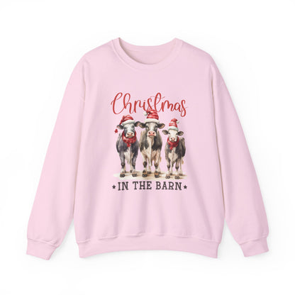 Christmas In The Barn, Cute Cow Christmas shirt, Country Farm Christmas Sweatshirt - PopCultureByDesign36