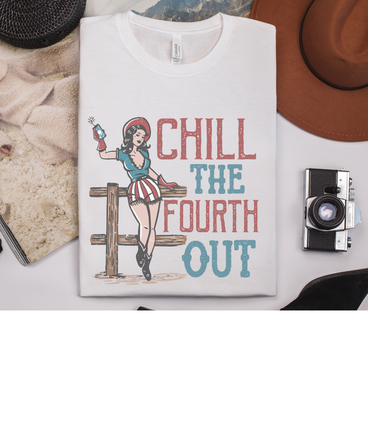 Cowgirl July 4th Retro Shirt, 4th of July Boho Independence Day Tee - PopCultureByDesign36