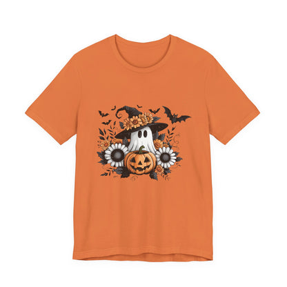 Funny Ghost Pumpkin Shirt, Boho Ghost Shirt, Soft floral ghost - PopCultureByDesign36
