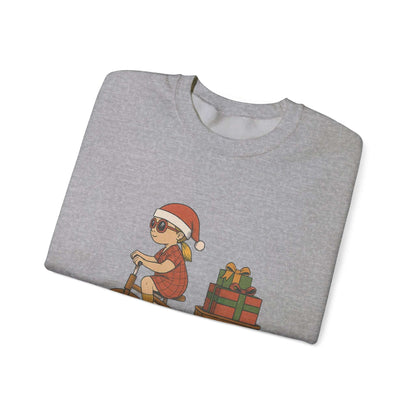 Christmas Bike Ride Sweatshirt, Santa Hat Daughter Gift