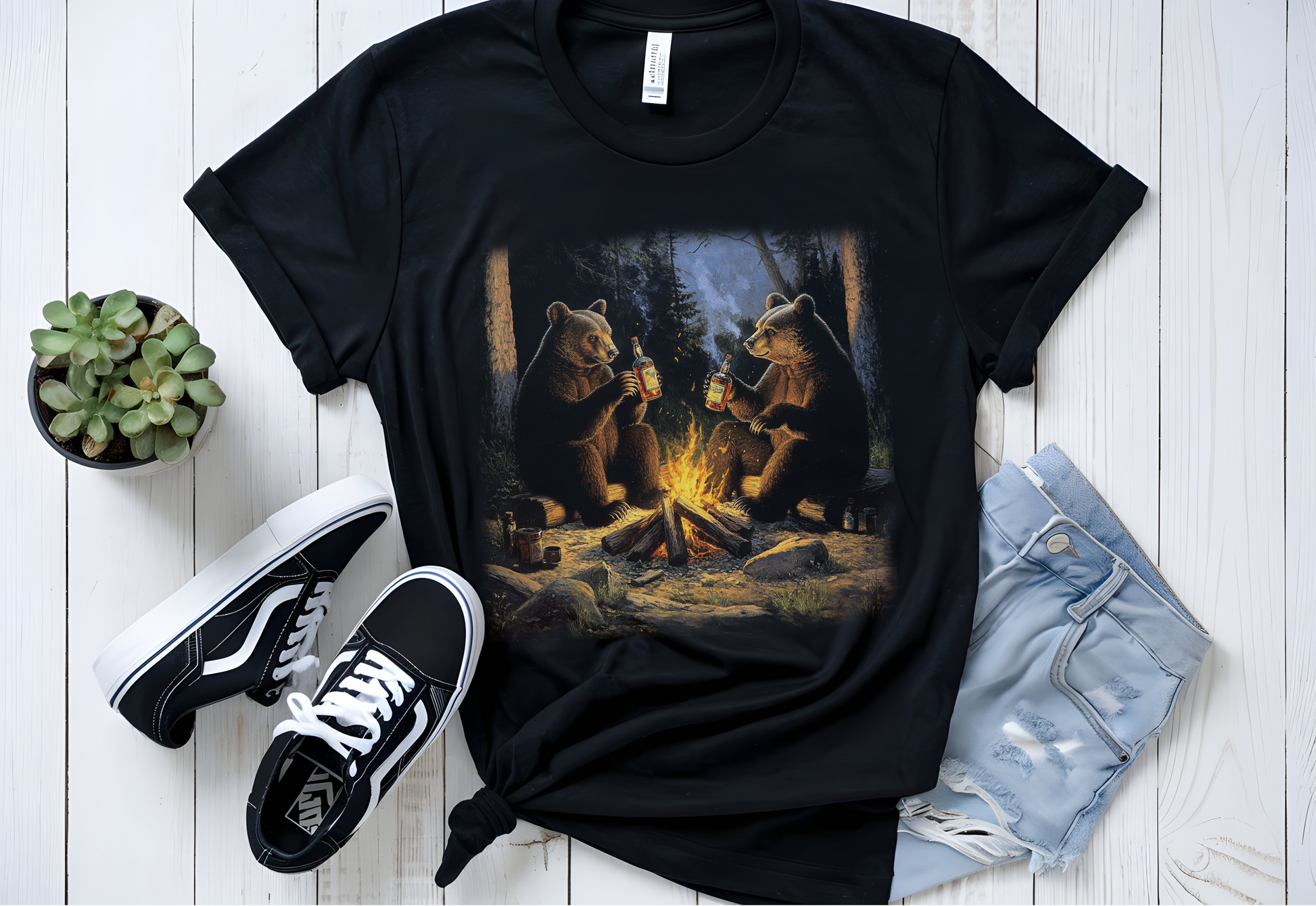 Beer Drinking Grizzly Bear Tshirt, Bear Lover Shirt, Camping Shirts - PopCultureByDesign36