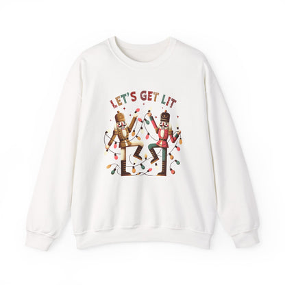 Let's get lit sweatshirt , Funny nutcracker Christmas shirt, Funny nutcracker - PopCultureByDesign36