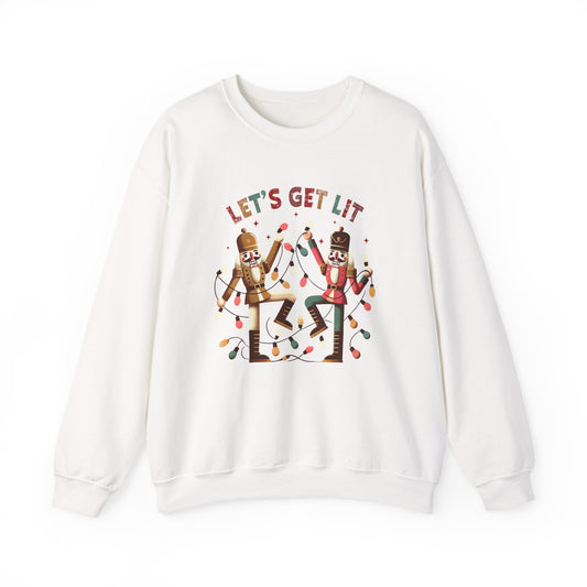 Let's get lit sweatshirt , Funny nutcracker Christmas shirt, Funny nutcracker - PopCultureByDesign36