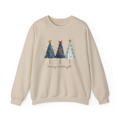 Christmas Watercolor Tree Sweatshirt, Cozy Seasonal Top, Boho XMas - PopCultureByDesign36