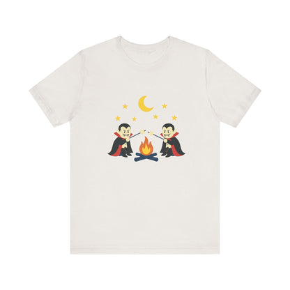 Camping Dracula Tee, Halloween Shirt, Spooky Camping Top - PopCultureByDesign36
