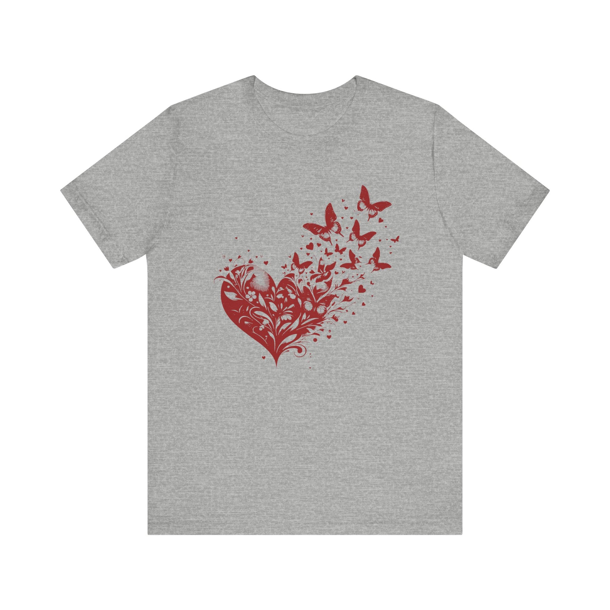Butterfly Heart Valentines Day Shirt, Butterfly Valentine Tee, Cute Heart T-Shirt - PopCultureByDesign36