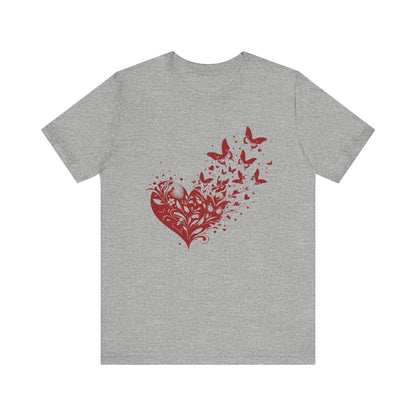 Butterfly Heart Valentines Day Shirt, Butterfly Valentine Tee, Cute Heart T-Shirt - PopCultureByDesign36