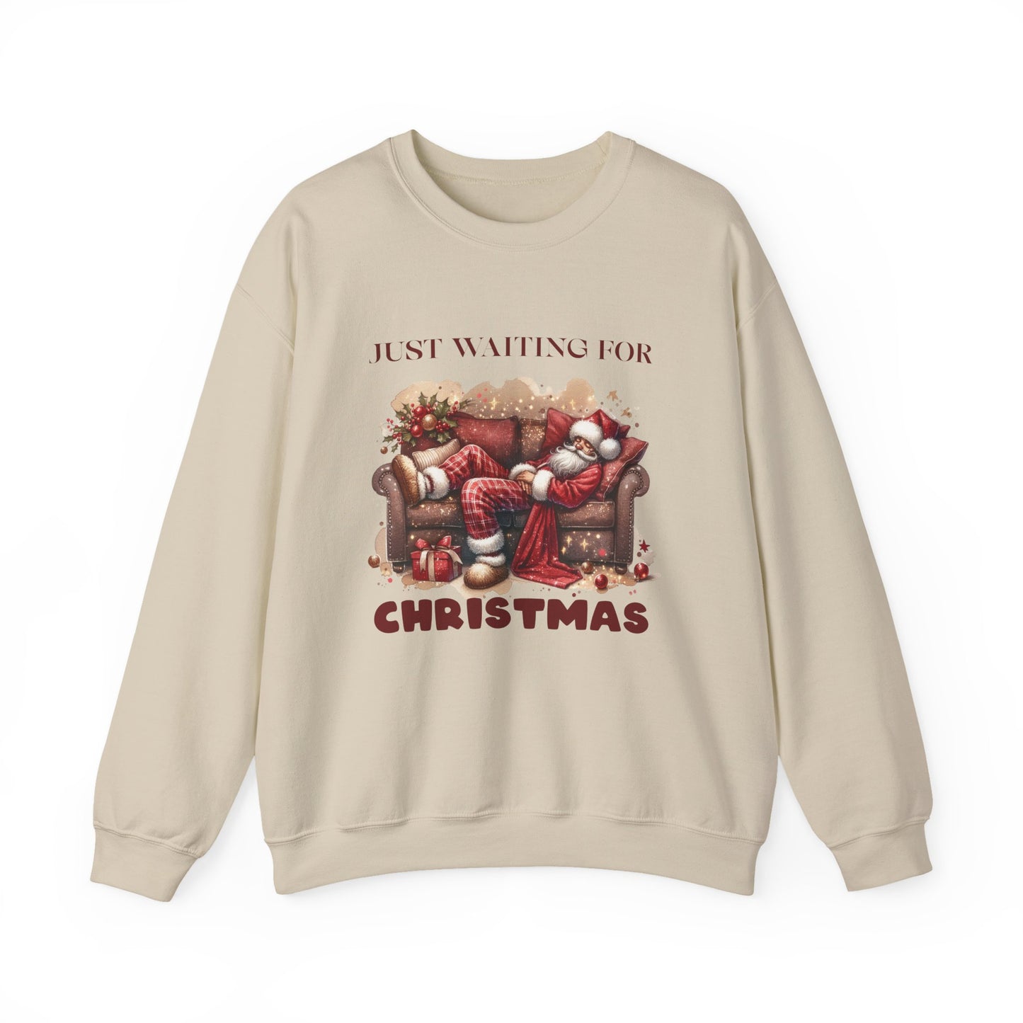 Just Waiting For Christmas Sweatshirt,Santa Clause Shirt ,Funny Christmas Shirt - PopCultureByDesign36