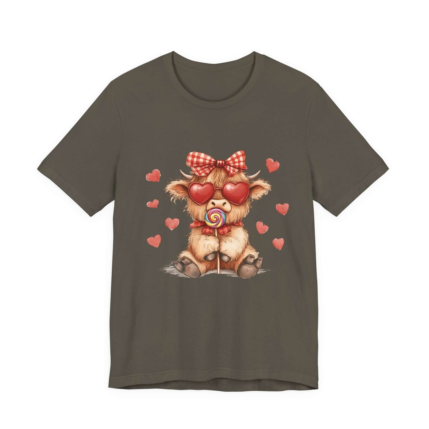 Valentines Highland Cow Shirt, Highland Cow Valentines Shirt, Cow Lover - PopCultureByDesign36