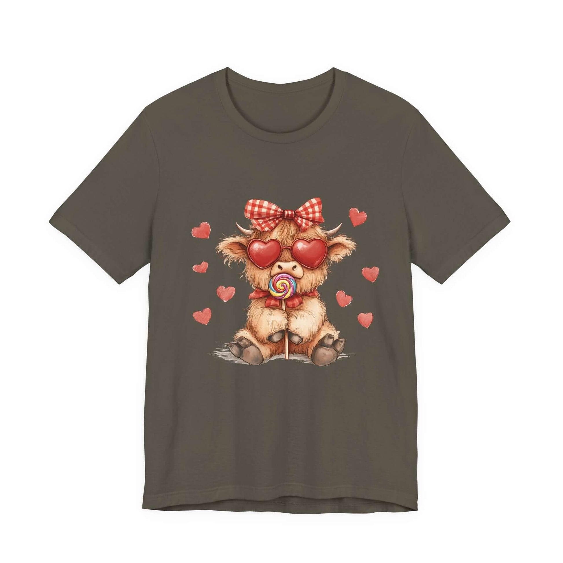 Valentines Highland Cow Shirt, Highland Cow Valentines Shirt, Cow Lover - PopCultureByDesign36