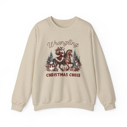 Wrangling Christmas, Cowboy Santa Sweatshirt, Howdy Country Christmas - PopCultureByDesign36