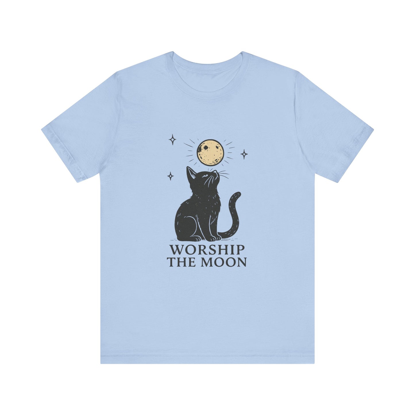 Worship The Moon, Cute Kitten Shirt, Celestial Cat Shirt - PopCultureByDesign36