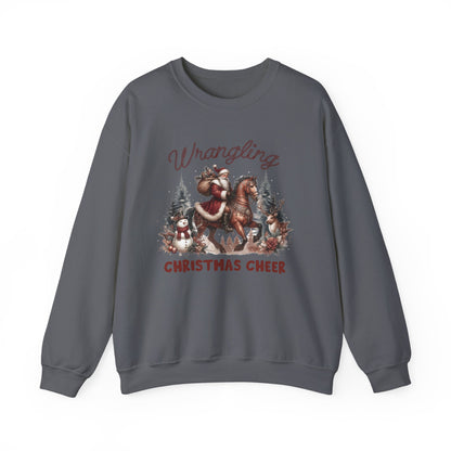 Wrangling Christmas, Cowboy Santa Sweatshirt, Howdy Country Christmas - PopCultureByDesign36