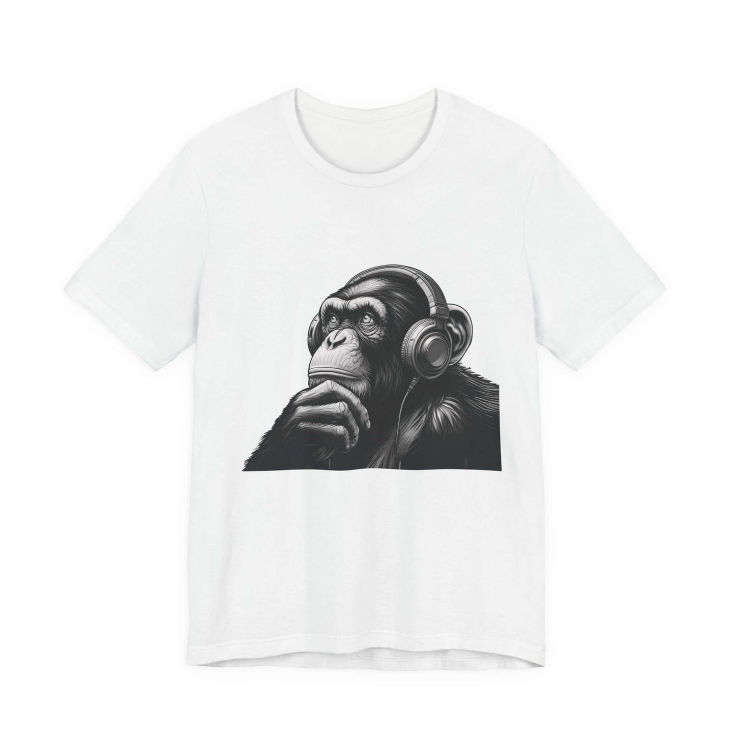 Chimpanzee Wearing Headphones Shirt, Pop Art Fans, Music Lover Shirt - PopCultureByDesign36