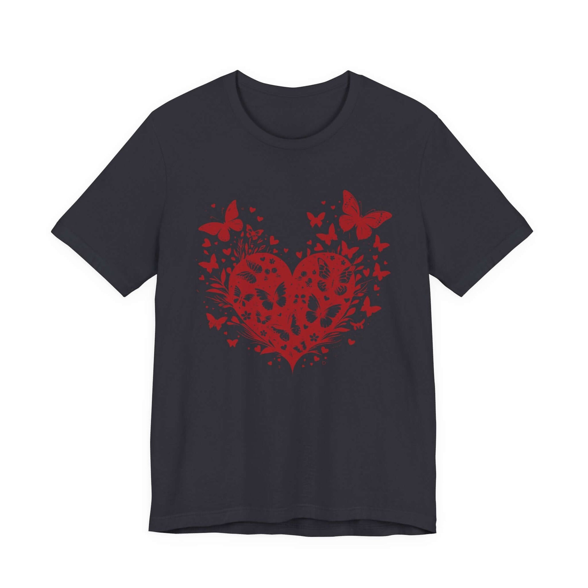 Butterfly Heart Valentines Day Shirt, Butterfly Valentine Tee, Cute Heart T-Shirt - PopCultureByDesign36