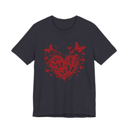 Butterfly Heart Valentines Day Shirt, Butterfly Valentine Tee, Cute Heart T-Shirt - PopCultureByDesign36