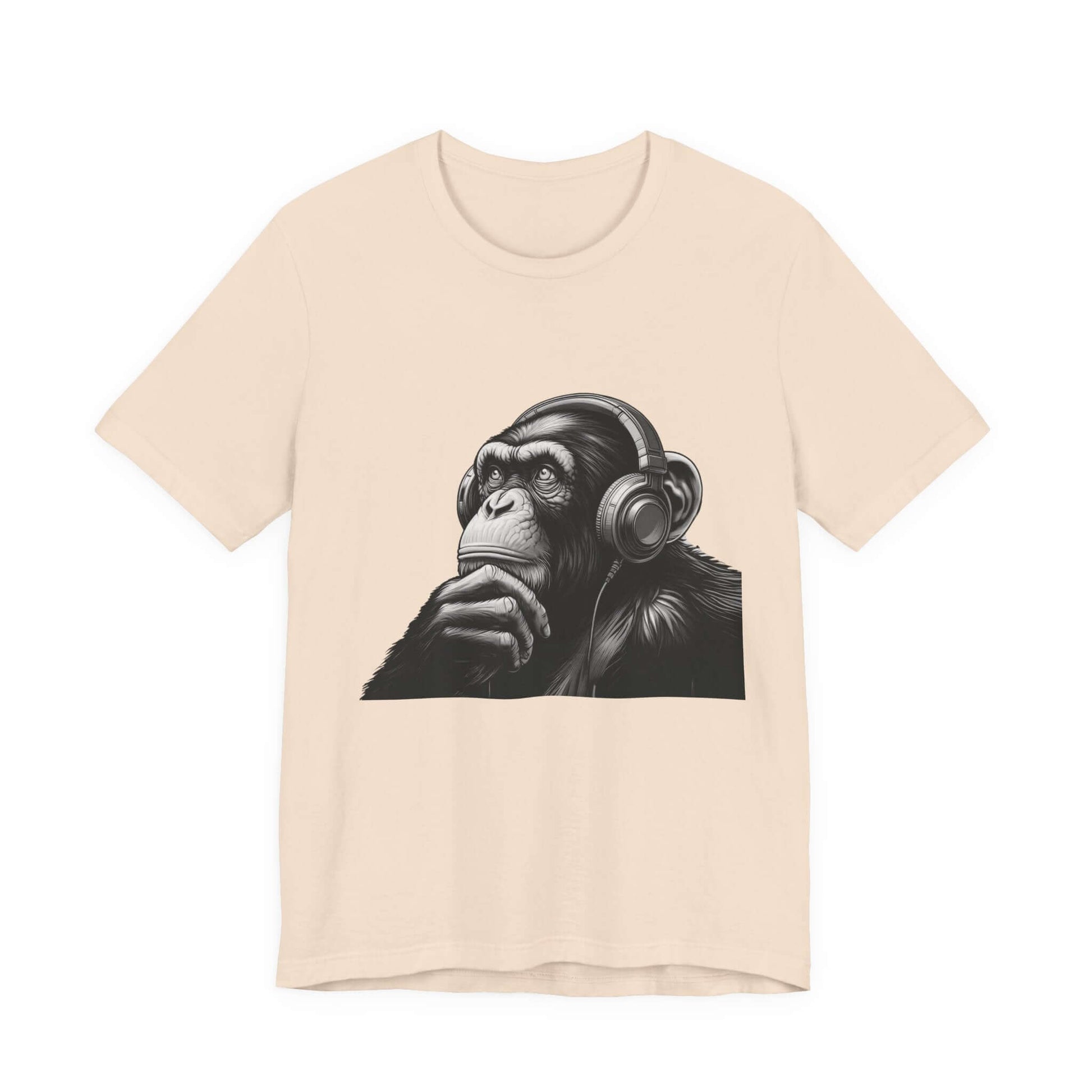 Chimpanzee Wearing Headphones Shirt, Pop Art Fans, Music Lover Shirt - PopCultureByDesign36