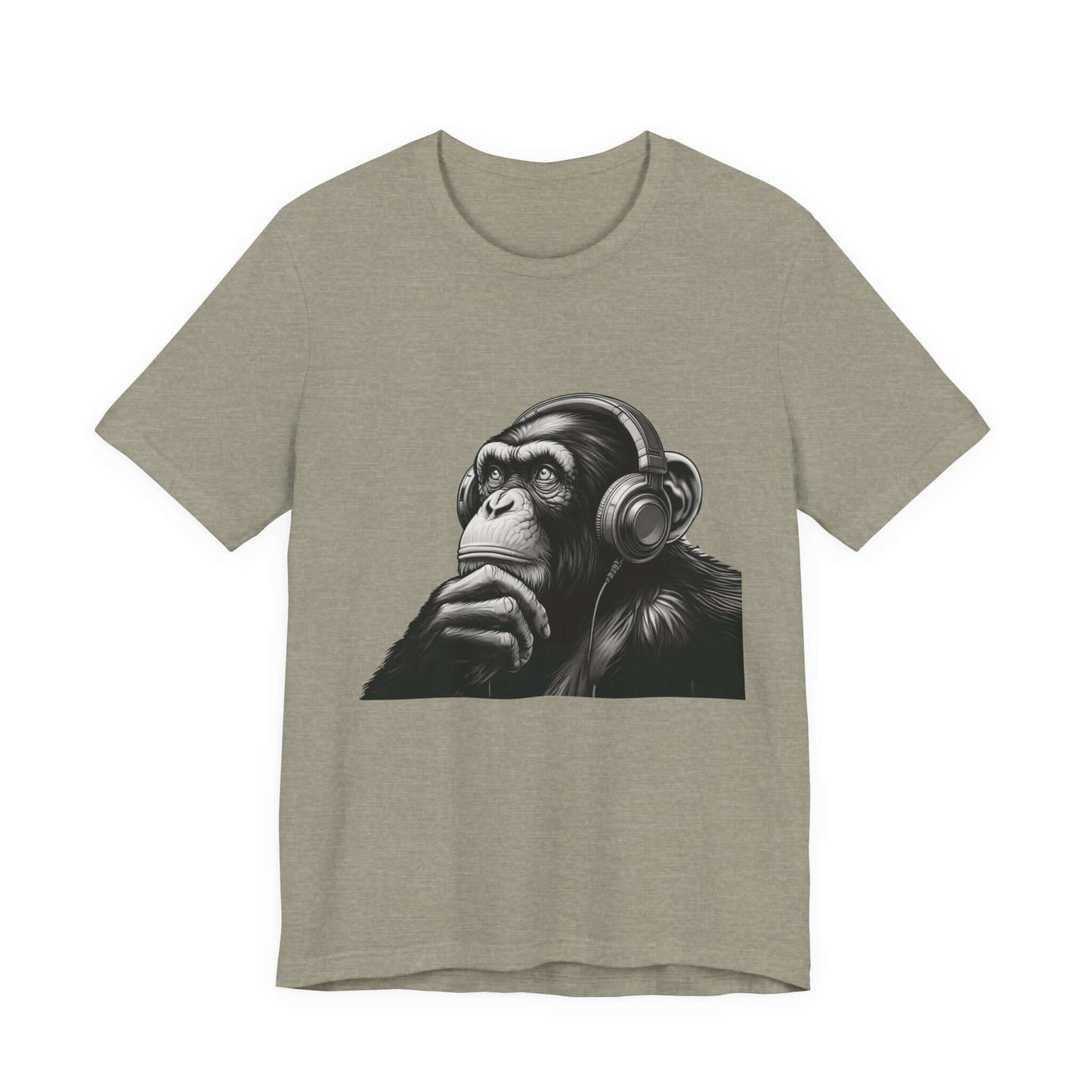 Chimpanzee Wearing Headphones Shirt, Pop Art Fans, Music Lover Shirt - PopCultureByDesign36