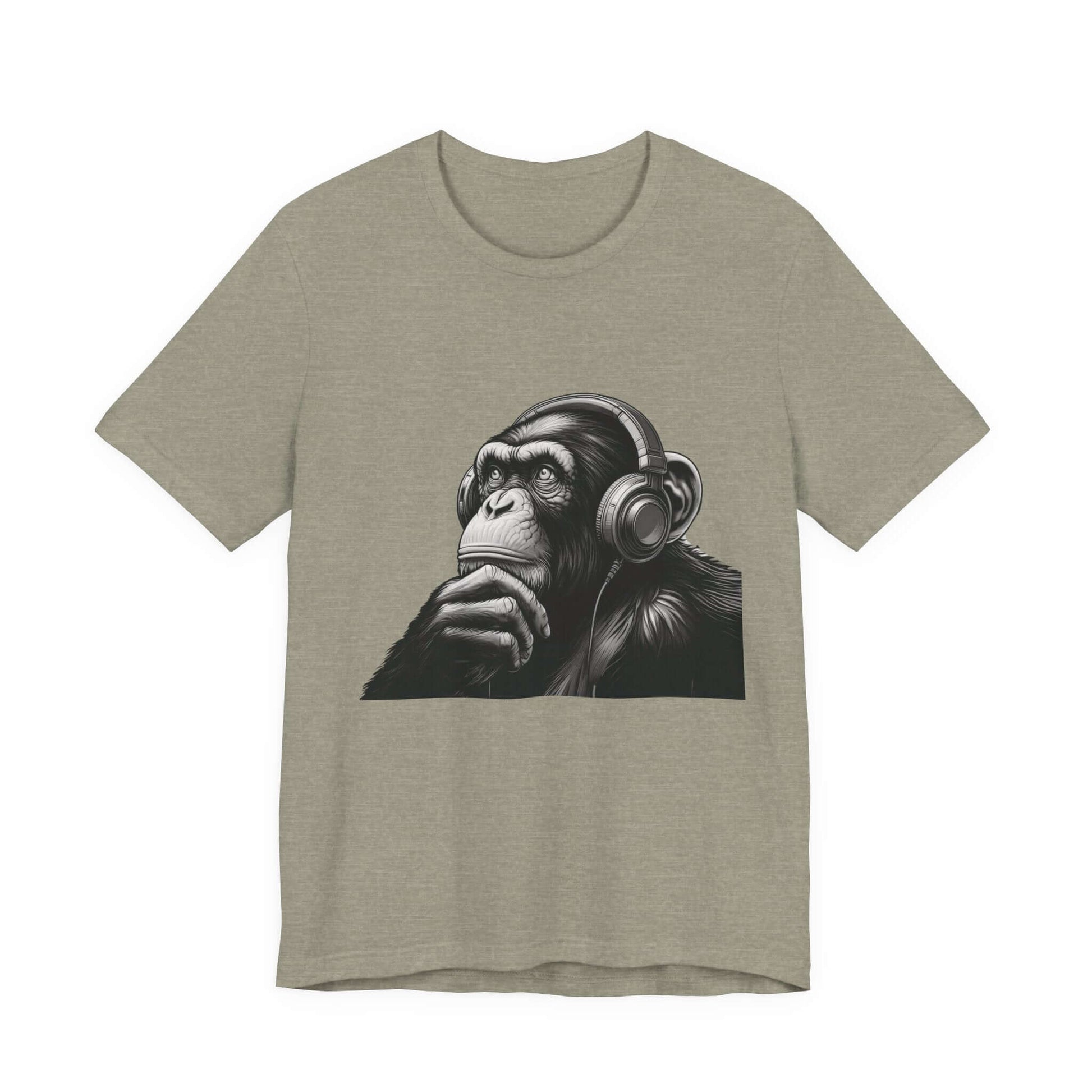 Chimpanzee Wearing Headphones Shirt, Pop Art Fans, Music Lover Shirt - PopCultureByDesign36