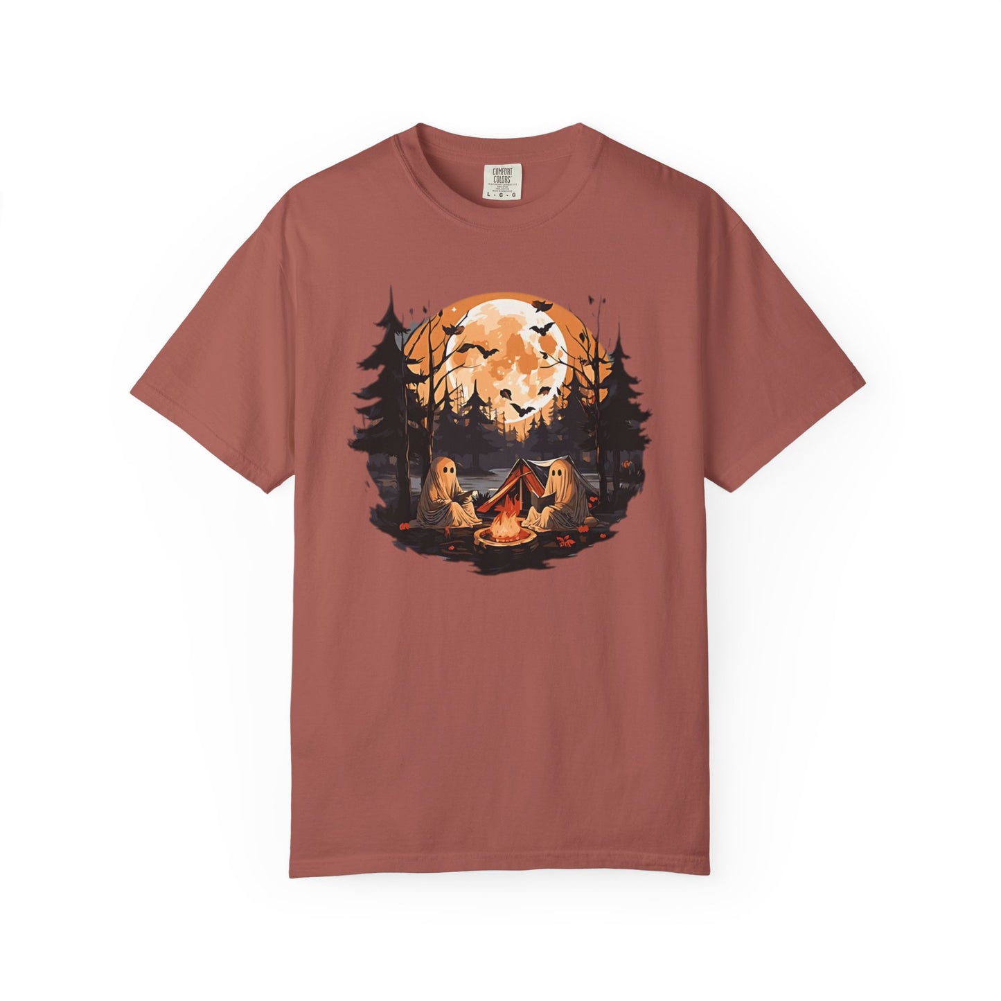 Cute Ghost Shirt, ghost reading Shirt, Cute campfire ghost - PopCultureByDesign36