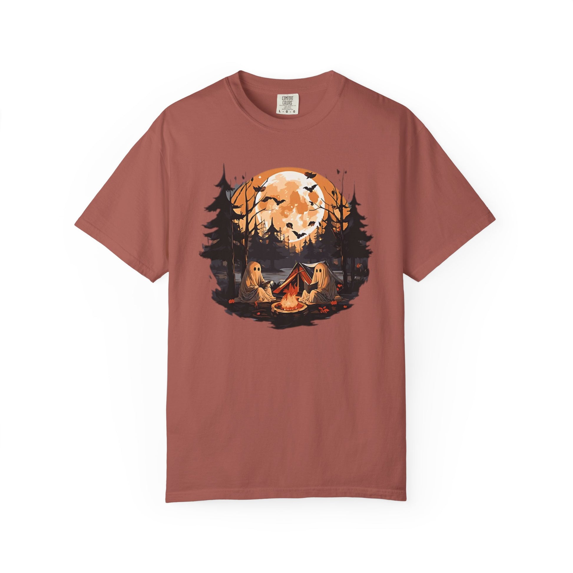 Cute Ghost Shirt, ghost reading Shirt, Cute campfire ghost - PopCultureByDesign36