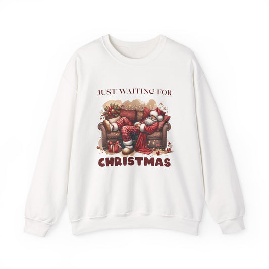 Just Waiting For Christmas Sweatshirt,Santa Clause Shirt ,Funny Christmas Shirt - PopCultureByDesign36