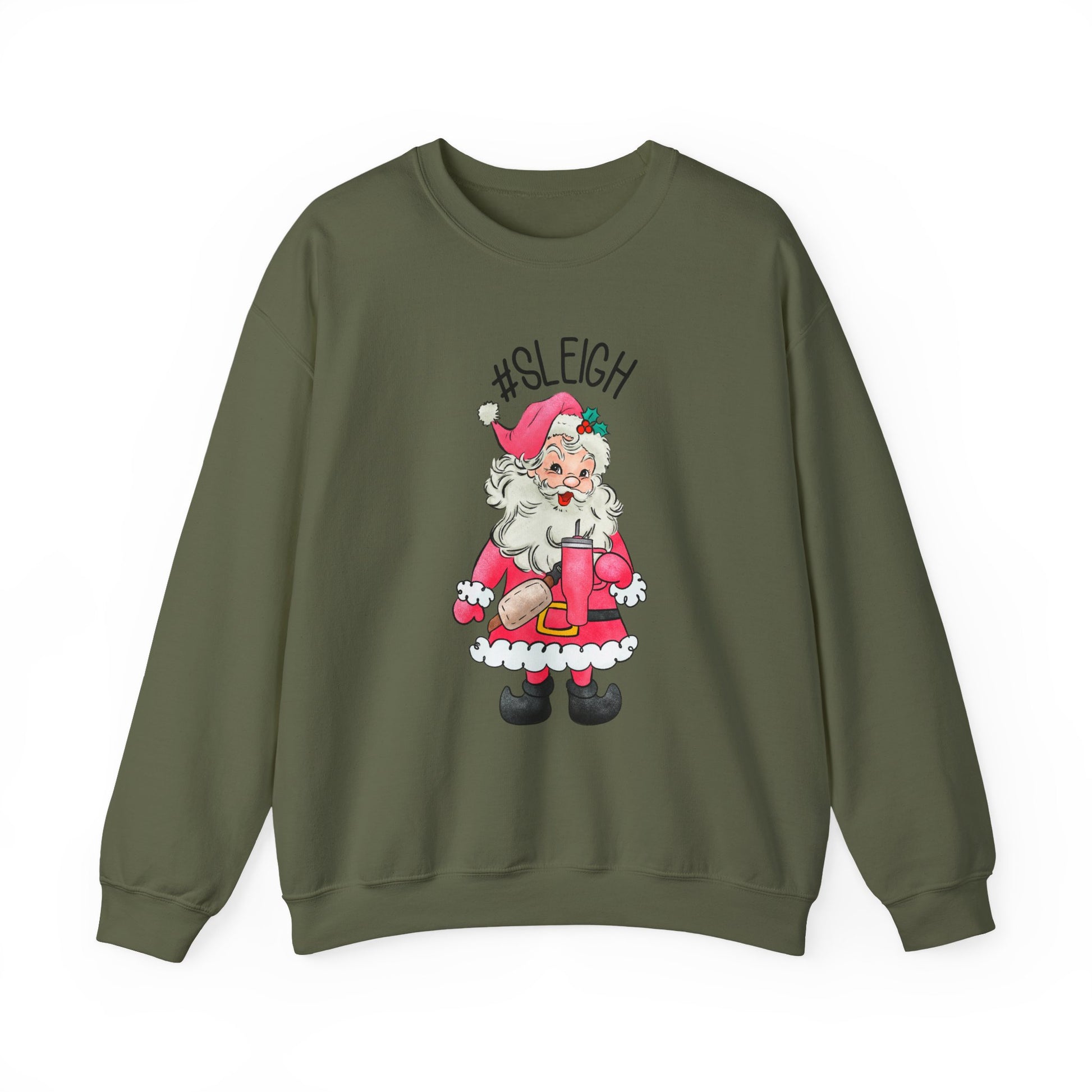 Sleigh santa, Retro Santa Sweater,Vintage Santa Christmas Sweatshirt - PopCultureByDesign36