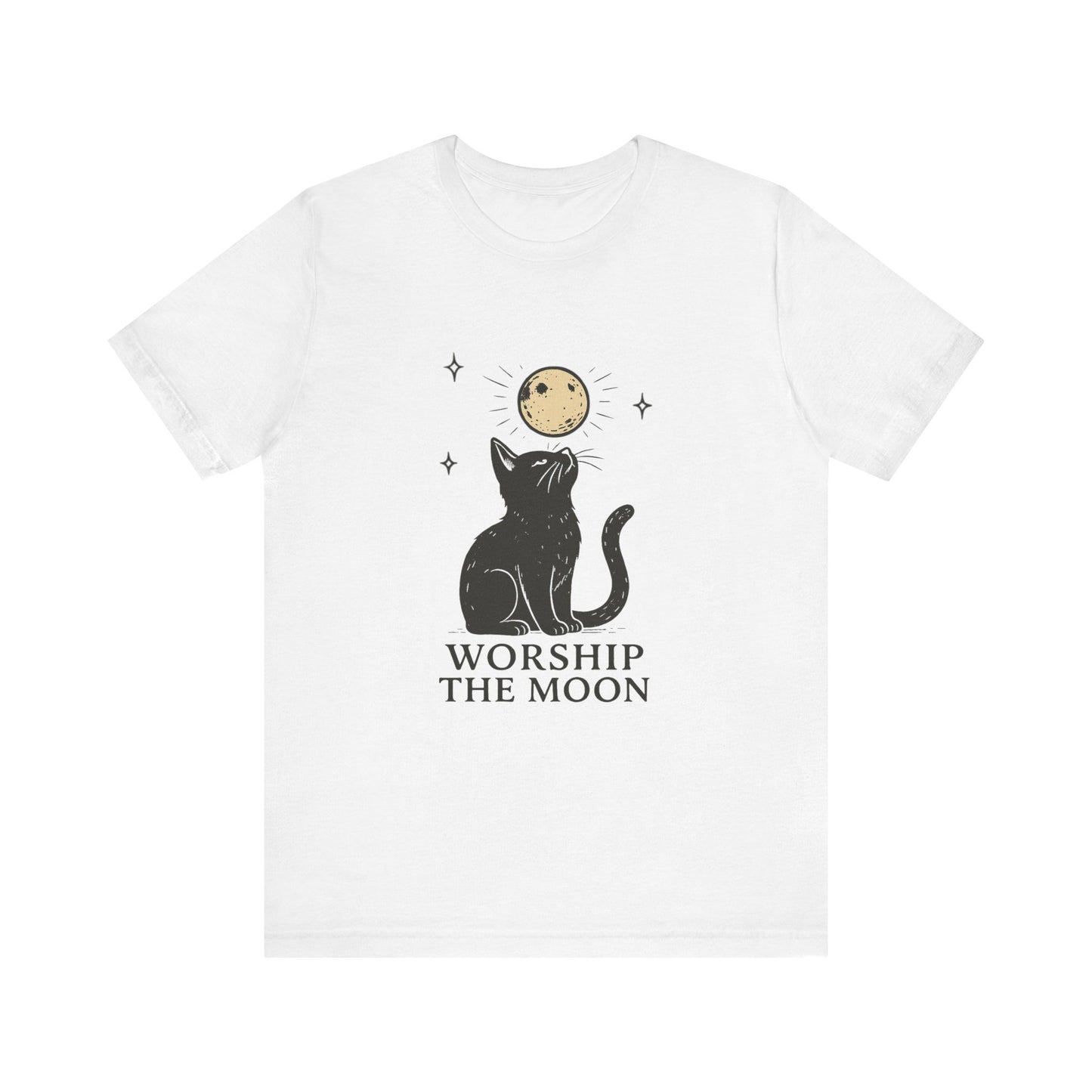 Worship The Moon, Cute Kitten Shirt, Celestial Cat Shirt - PopCultureByDesign36