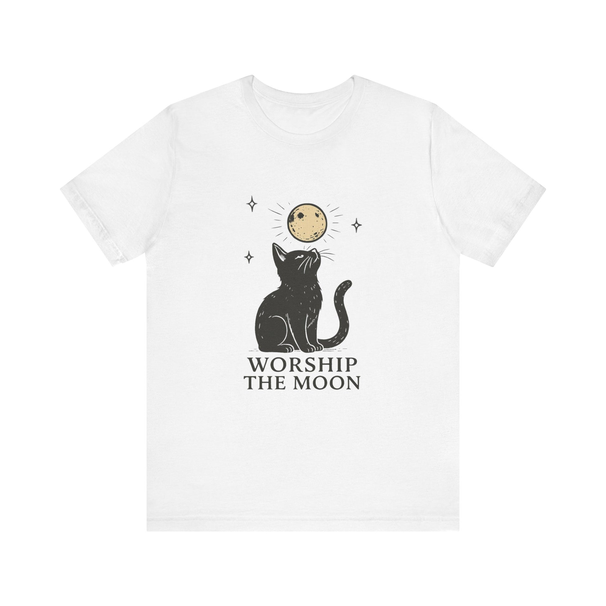 Worship The Moon, Cute Kitten Shirt, Celestial Cat Shirt - PopCultureByDesign36