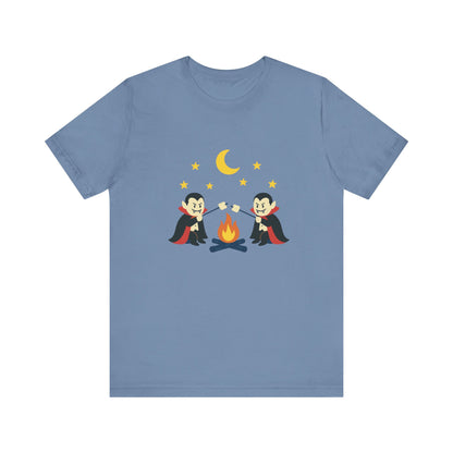 Camping Dracula Tee, Halloween Shirt, Spooky Camping Top - PopCultureByDesign36