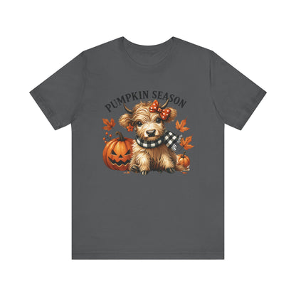 Pumpkin season, cute highland cow, baby cow shirt, Cute Cow shirt - PopCultureByDesign36