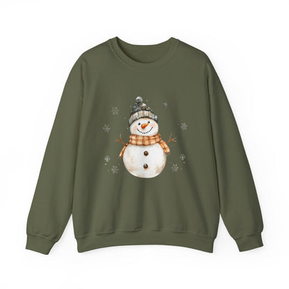 Snowman Crewneck Sweatshirt, Winter Holiday Jumper, Christmas Snowman Sweater, Festive Winter Apparel, Cute Winter Pullover