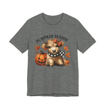 Pumpkin season, cute highland cow, baby cow shirt, Cute Cow shirt - PopCultureByDesign36