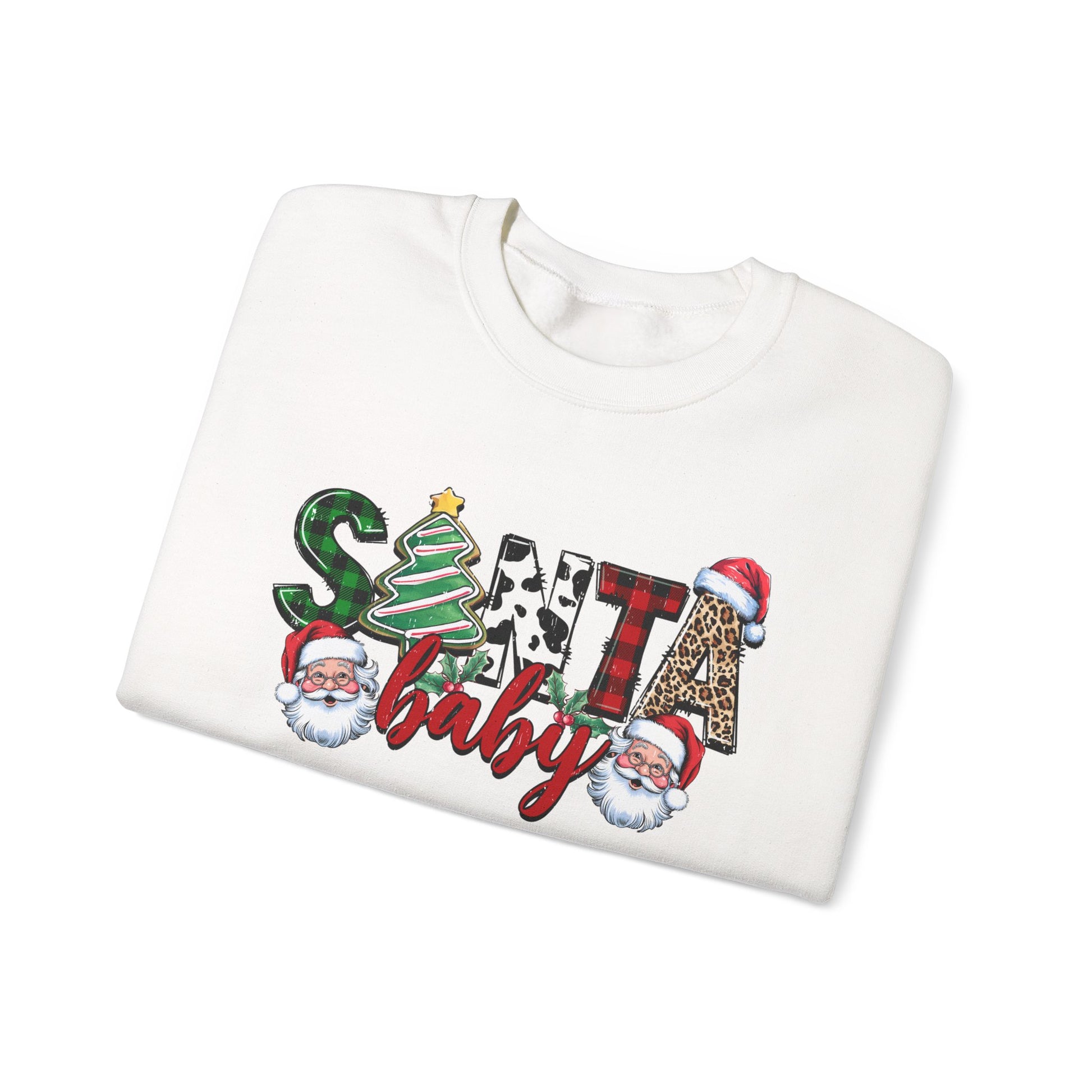 Santa Baby Sweatshirt, Merry Christmas Sweater, Retro Santa Sweatshirt - PopCultureByDesign36
