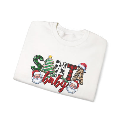 Santa Baby Sweatshirt, Merry Christmas Sweater, Retro Santa Sweatshirt - PopCultureByDesign36
