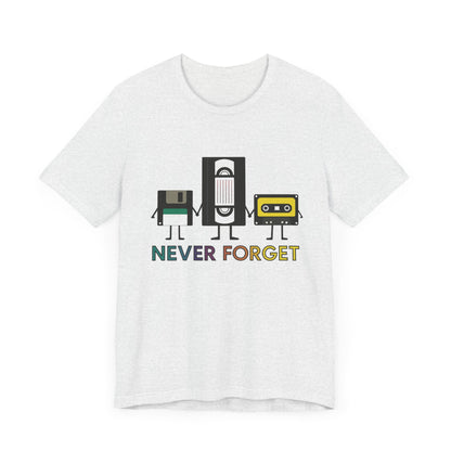 Retro VHS & Cassette Tape Unisex Tee, Vintage Never Forget T-Shirt - PopCultureByDesign36