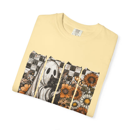 Comfort Colors Cute Strip Ghost Shirt, Halloween Costume, Vintage Vibe - PopCultureByDesign36