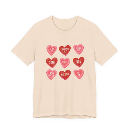 Candy Heart Shirt, Valentine's Day Gift, Conversation Hearts Shirt - PopCultureByDesign36