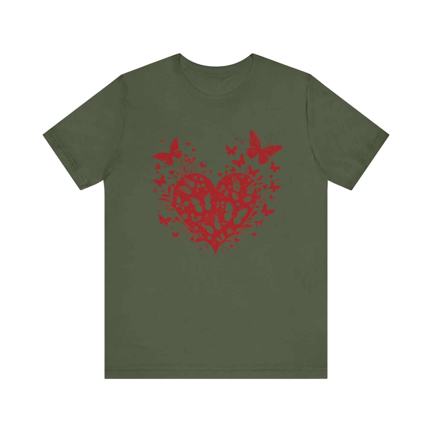 Butterfly Heart Valentines Day Shirt, Butterfly Valentine Tee, Cute Heart T-Shirt - PopCultureByDesign36