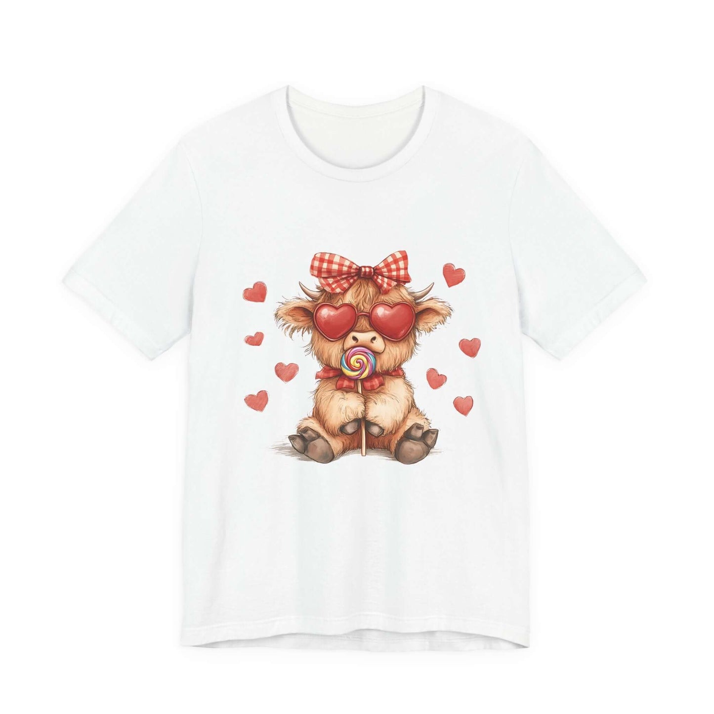 Valentines Highland Cow Shirt, Highland Cow Valentines Shirt, Cow Lover - PopCultureByDesign36
