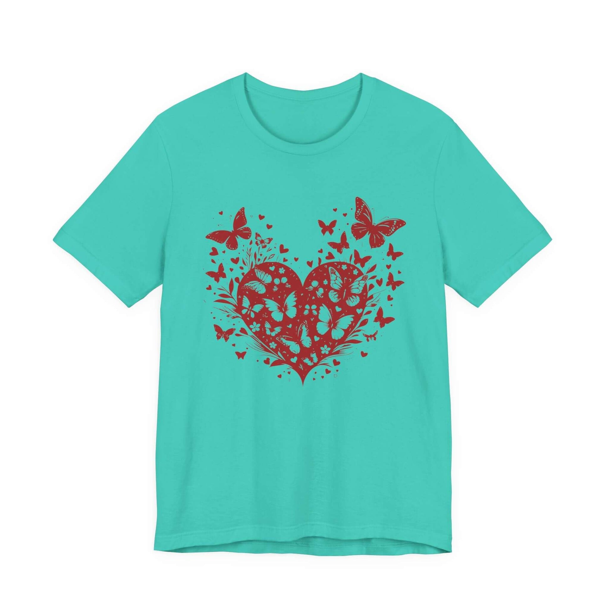 Butterfly Heart Valentines Day Shirt, Butterfly Valentine Tee, Cute Heart T-Shirt - PopCultureByDesign36