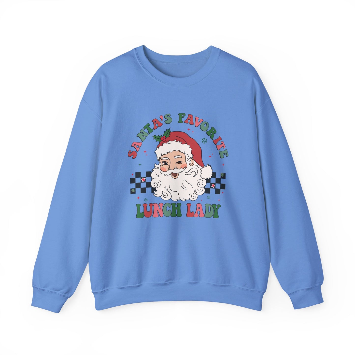 Santas Favorite Lunch Lady, Retro Santa Sweatshirt, Cute School Santa - PopCultureByDesign36