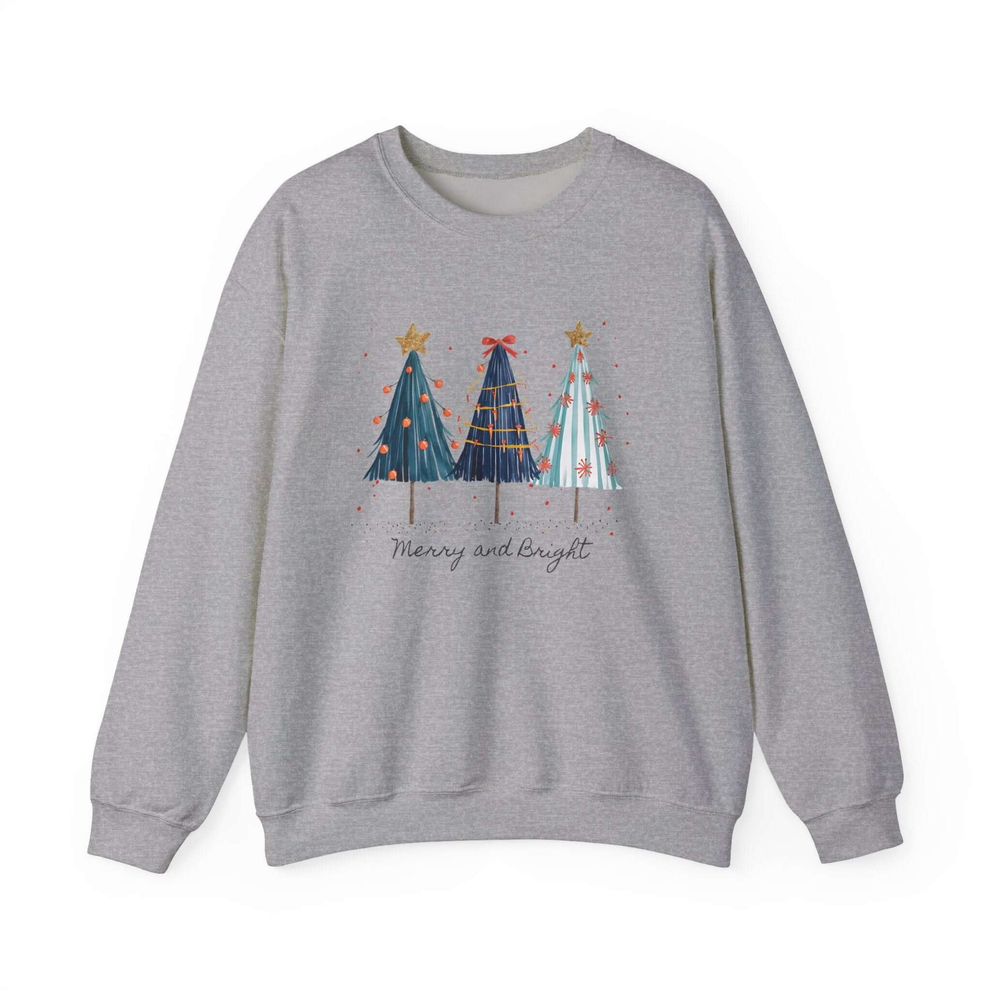 Christmas Watercolor Tree Sweatshirt, Cozy Seasonal Top, Boho XMas - PopCultureByDesign36
