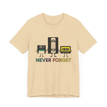 Retro VHS & Cassette Tape Unisex Tee, Vintage Never Forget T-Shirt - PopCultureByDesign36